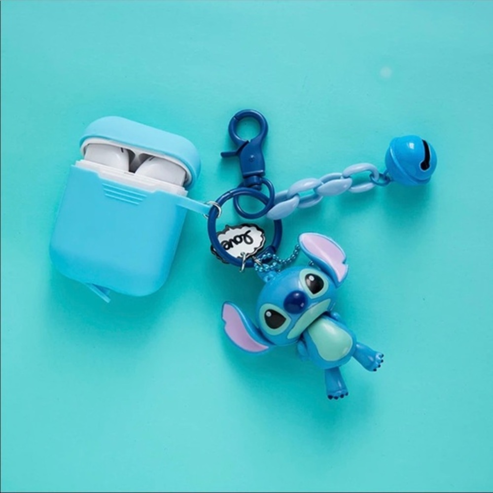 Lil Stitch Apple AirPods Keychain Silicone Cover